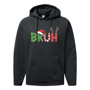 Bruh Christmas Funny Christmas Performance Fleece Hoodie