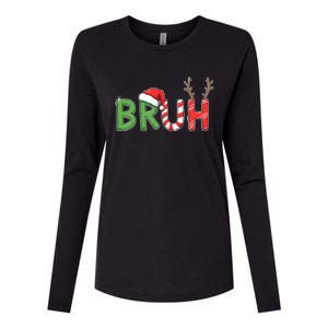 Bruh Christmas Funny Christmas Womens Cotton Relaxed Long Sleeve T-Shirt