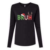 Bruh Christmas Funny Christmas Womens Cotton Relaxed Long Sleeve T-Shirt