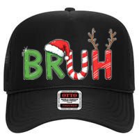 Bruh Christmas Funny Christmas High Crown Mesh Back Trucker Hat