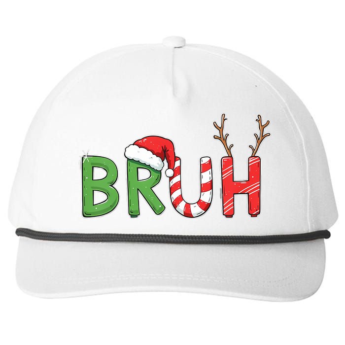 Bruh Christmas Funny Christmas Snapback Five-Panel Rope Hat