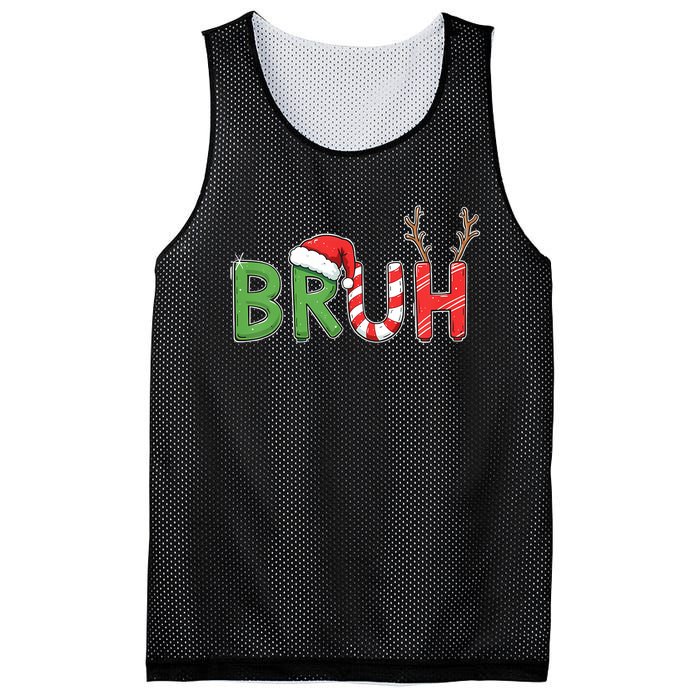 Bruh Christmas Funny Christmas Mesh Reversible Basketball Jersey Tank