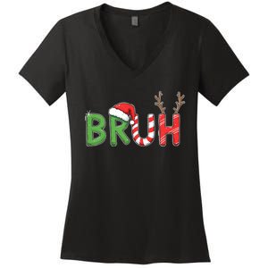 Bruh Christmas Funny Christmas Women's V-Neck T-Shirt