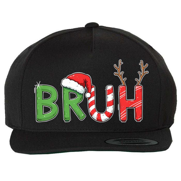 Bruh Christmas Funny Christmas Wool Snapback Cap