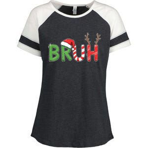 Bruh Christmas Funny Christmas Enza Ladies Jersey Colorblock Tee