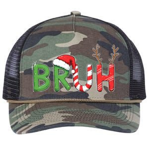 Bruh Christmas Funny Christmas Retro Rope Trucker Hat Cap