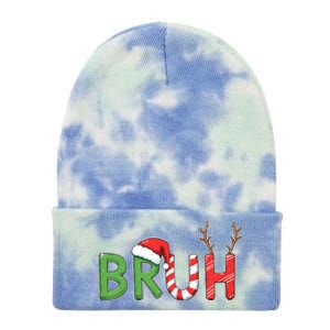 Bruh Christmas Funny Christmas Tie Dye 12in Knit Beanie