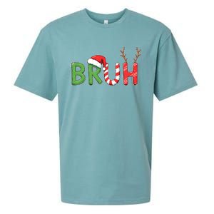 Bruh Christmas Funny Christmas Sueded Cloud Jersey T-Shirt