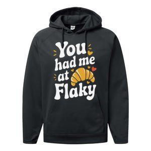 Buttery Croissant Fresh Baked Pastry Addict French Breakfast Performance Fleece Hoodie