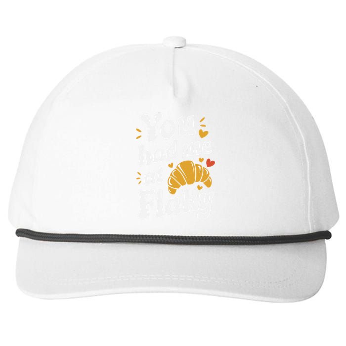 Buttery Croissant Fresh Baked Pastry Addict French Breakfast Snapback Five-Panel Rope Hat