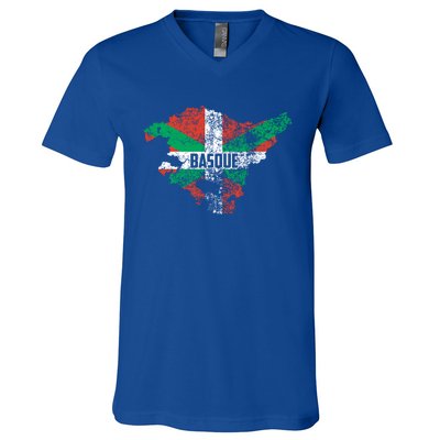 Basque Country Flag Euskadi Historical Roots Gift Meaningful Gift V-Neck T-Shirt