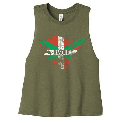 Basque Country Flag Euskadi Historical Roots Gift Meaningful Gift Women's Racerback Cropped Tank