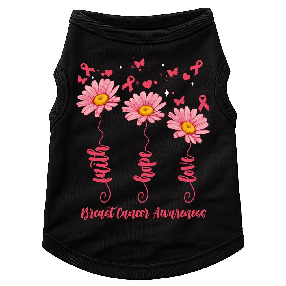 Breast Cancer Faith Hope Love Floral Doggie Tank
