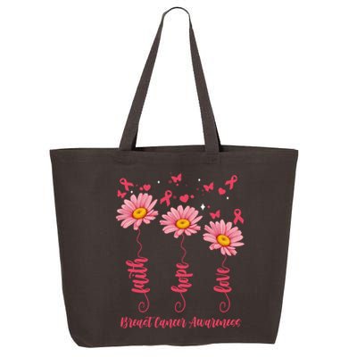 Breast Cancer Faith Hope Love Floral 25L Jumbo Tote