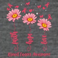 Breast Cancer Faith Hope Love Floral Zip Tote Bag