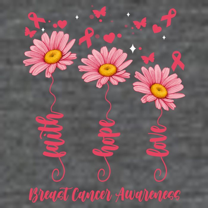 Breast Cancer Faith Hope Love Floral Zip Tote Bag