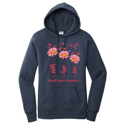 Breast Cancer Faith Hope Love Floral Women's Pullover Hoodie