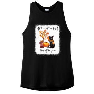 Black Cat Fall It‘s The Most Wonderful Time Of The Year Gift Ladies PosiCharge Tri-Blend Wicking Tank