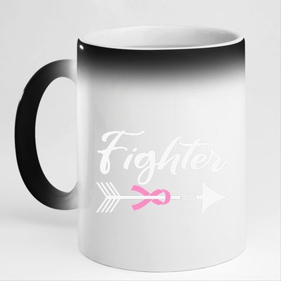 Breast Cancer Fighter funny nursing 11oz Black Color Changing Mug