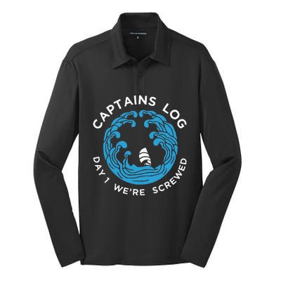 Boat Captain Funny Captains Silk Touch Performance Long Sleeve Polo