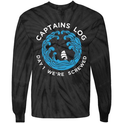 Boat Captain Funny Captains Tie-Dye Long Sleeve Shirt