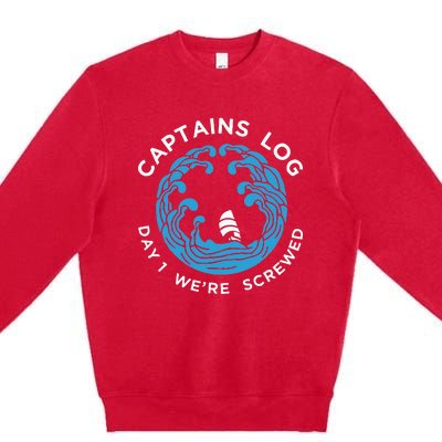 Boat Captain Funny Captains Premium Crewneck Sweatshirt