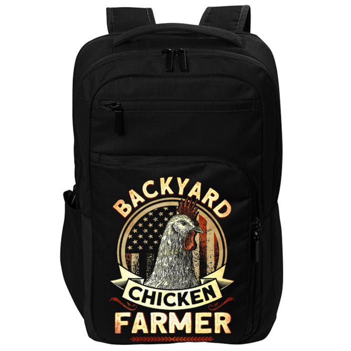 Backyard Chicken Farmer 4th Of July Usa Flag Impact Tech Backpack