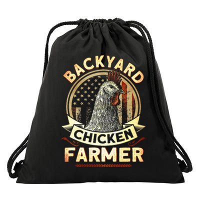 Backyard Chicken Farmer 4th Of July Usa Flag Drawstring Bag