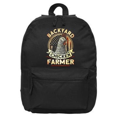 Backyard Chicken Farmer 4th Of July Usa Flag 16 in Basic Backpack