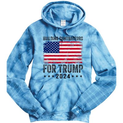 Building Contractors For Trump 2024 Tie Dye Hoodie