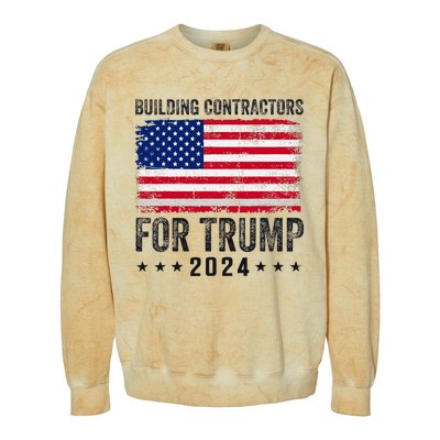 Building Contractors For Trump 2024 Colorblast Crewneck Sweatshirt