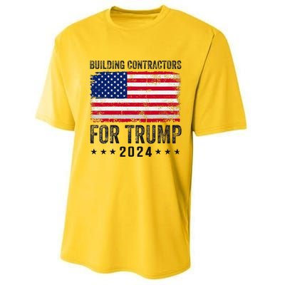 Building Contractors For Trump 2024 Performance Sprint T-Shirt