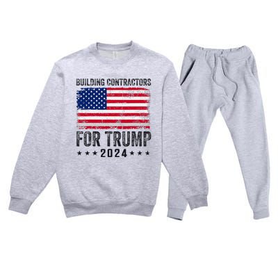 Building Contractors For Trump 2024 Premium Crewneck Sweatsuit Set