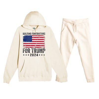 Building Contractors For Trump 2024 Premium Hooded Sweatsuit Set