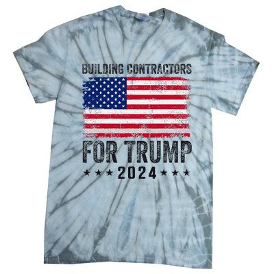 Building Contractors For Trump 2024 Tie-Dye T-Shirt