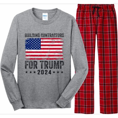 Building Contractors For Trump 2024 Long Sleeve Pajama Set