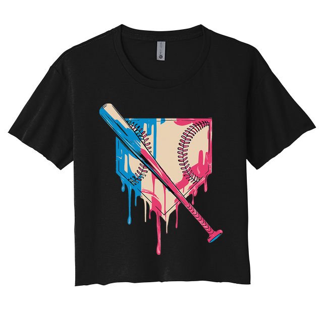 Baseball Cute For Women Ice Cream Cute Baseball Gift Crop Top