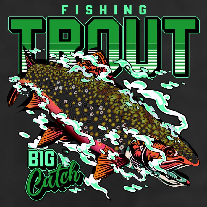 Big Catch Fishing For Trout Garment-Dyed Fleece Hoodie