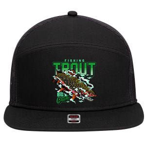 Big Catch Fishing For Trout 7 Panel Mesh Trucker Snapback Hat