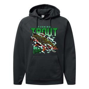 Big Catch Fishing For Trout Performance Fleece Hoodie