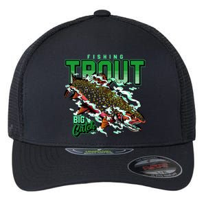 Big Catch Fishing For Trout Flexfit Unipanel Trucker Cap