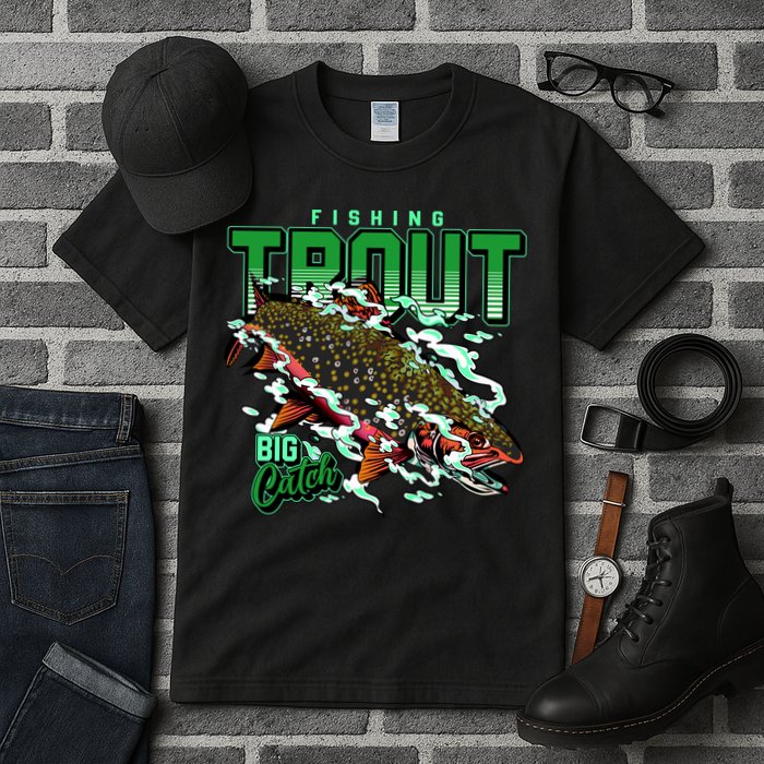 Big Catch Fishing For Trout Tall T-Shirt