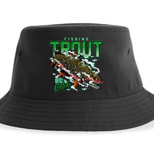 Big Catch Fishing For Trout Sustainable Bucket Hat