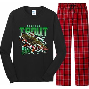 Big Catch Fishing For Trout Long Sleeve Pajama Set