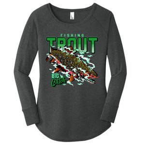 Big Catch Fishing For Trout Women's Perfect Tri Tunic Long Sleeve Shirt