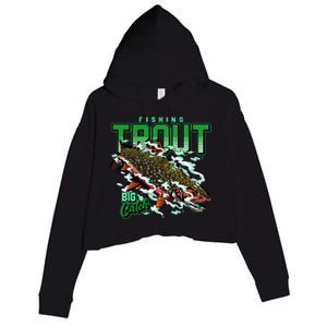 Big Catch Fishing For Trout Crop Fleece Hoodie