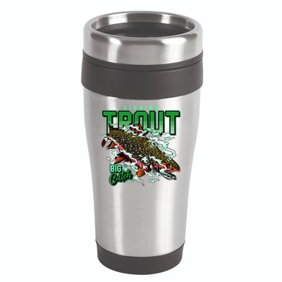 Big Catch Fishing For Trout 16oz Travel Tumbler