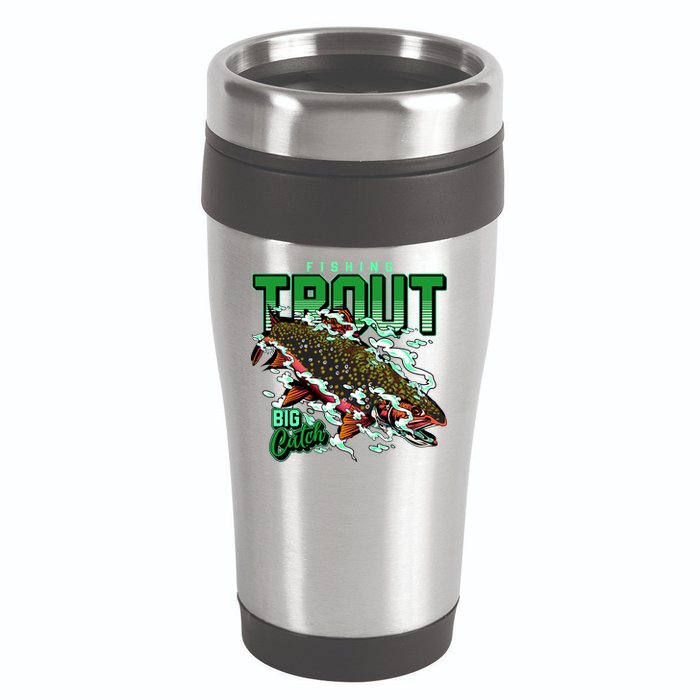 Big Catch Fishing For Trout 16oz Travel Tumbler