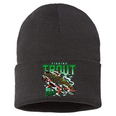 Big Catch Fishing For Trout Sustainable Knit Beanie