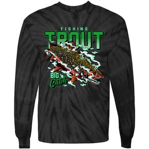 Big Catch Fishing For Trout Tie-Dye Long Sleeve Shirt